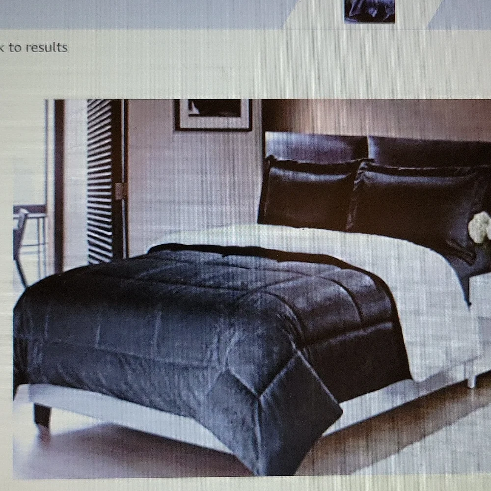 Swift Home Reversible Faux Fur Sherpa down alternative comforter 3pc black New…